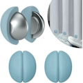 Miniatyrbillede 1 af 6: Rustfrie bruseforhængsmagneter, silikoneindpakkede tunge, stærke magneter forhindrer bruseforhængsfor i at blæse gardinklipsannonce Light Blue 3 Pairs (6pcs)