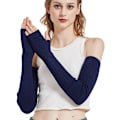Miniatyrbillede 4 af 5: Uldblends Varme Armvarmere Lange Fingerløse Handsker til Kvinder 1Black1Gray1Navy