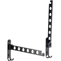 Miniatyrbilde 1 av 8: Uttrekkbar veggmontert klesstativ, sammenleggbart klesstativ, klesoppbevaringshyller, klesstativ, klesoppbevaringsarrangør, tørkestativ（ Black two pack