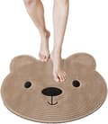 Exfoliating Foot Scrubber for Shower Use, Non-Slip Bathroom Mat, Shower Floor Mat, Khaki with Cute Pattern