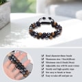 Miniatyrbillede 4 af 8: Herrearmbånd Gaver til Ham Tigers Eye Armbånd Personlig Triple Protection Perlearmbånd til Mænd Fars Dag Graduering Fødselsdagsgaver Doublerow