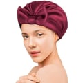 Miniatyrbilde 8 av 8: Dusjhette Gjenbrukbar, Sløyfe Badehette Oversized Stor Design Med Vanntett Ytre for Alle Hårlengder, Flott for Jenter Spa Hjemmebruk (Rød) Red