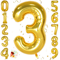 Miniatyrbilde 1 av 7: 40 tommers tallballong, gull heliumfolieballong 0 1 2 3 4 5 6 7 8 9 store tallballonger, aldersballonger bursdagsfest, romantiske anledninger Gold #3