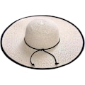 Miniatyrbillede 5 af 6: Damebred Strawhat med Bred Skygge, Foldbar, Rulbar, Strandhat, Solhat, UPF 50+ Twinebeige