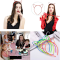 Miniatyrbilde 8 av 8: 12 stk. Katteøre Hodebånd Plast Hårbøyle Hårbånd Sminke Hodeplagg Fest Hårtilbehør for Kvinner og Jenter colourful 12 Count (Pack of 1)