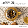 Miniatyrbilde 5 av 8: Glass Tekanne Komfyrkompatibel Kjel med Rustfritt Stål Avtagbar Infuser, Løs Te, Komfyrsikker Tekanne og Sil (800 ml) Transparent 27 Ounce