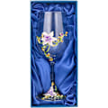 Miniatyrbillede 7 af 8: Håndmalede emaljerede blomster blyfri vinglas, 320 ml/10,8 OZ røde/hvide krystalvinglas (lilla bægerlilje) Purple Cup Lily