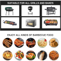 Miniatyrbilde 6 av 8: BBQ Grillmatter, sett med 5 BBQ Non-Stick Grill og Stekematte Gjenbrukbar PFOA-Fri u2013 Flott Over Kull, Gass og Weber Style Griller u2013 Perfekt For Black 40x33 cm