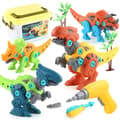 Disassemblable Dinosaur Toys for Kids with Storage Box Electric Drill DIY Building Set Educational