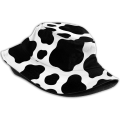 Miniatyrbild 2 av 5: EN Hinkar Mode Solhatt Packbar Utomhus Fiskarehatt för Kvinnor och Män Black and White Cow Print One Size