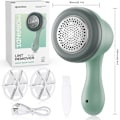 Miniatyrbild 8 av 8: Tyg Rakapparat, Bärbar Ludd Remover med 2 Utbytbara Blad, USB Laddningsbar Fluff Remover Bobble Remover för Kläder Tyg, Blå Mldmquk08312