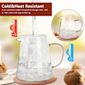 Miniatyrbillede 3 af 8: Klar glas tekande med si, rund form tekande, varmebestandig borosilikat glas si tekande, komfursikker tekande (750ML) 750ml 750ML