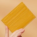 Miniatyrbild 2 av 7: Äkta läder korthållare 7 kortplatser Minimalistisk Ultra tunn för jacka, byxor YELLOW
