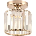 Miniatyrbild 1 av 8: Liten kristalltakskrona, guld kristallkrona modern LED-taklampa hängande armatur belysning för sovrum kök hall entré balkong