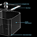 Miniatyrbillede 4 af 8: Q-tip-holderdispenser til vatrondeller, vatpinde, vatronde puder, Q-tip, tandtråd, apotekerkrukke i akryl til badeværelsestilbehør Square Ushaped