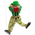 Miniatyrbillede 8 af 8: Klovn Marionet String Puppet Legetøj Træ Hånd Marionet Dukke Fortælling Legetøj til Børn Gave 16.7 inches