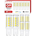 Miniatyrbilde 1 av 8: G9 LED-pære, 5W kald hvit 6000K, LED-pære ikke-dimbar, 450LM, tilsvarer 50W halogen, energisparende LED-pærer for taklamper, 6-pakning Model 2 Cool White