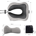 Miniatyrbilde 2 av 7: illow Memory Foam Nakkepute Lett Hurtig Pakke for Fly Tog Bil Nakkestøtte Pute for Reise Camping (Khaki) Khaki U Design Neck Pillow