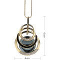 Miniatyrbillede 4 af 7: Triple Layer Vedhæng Halskæde Lang Statement Vedhæng Halskæde Lang Sweater Kæde Round Pendant