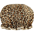 Miniatyrbillede 1 af 3: Genanvendelig badehætte, dobbelt tykkelse vandtæt badehætte (leopardprint) Leopard Print