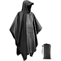 Miniatyrbillede 1 af 7: Vandtæt poncho til voksne, genanvendelig regnslag til voksne, vandtæt poncho til voksne, let vandtæt regnfrakke til udendørs vandreture, camping C Grey L