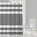 Miniatyrbillede 8 af 8: Bruseforhæng Skimmelresistent, Vandafvisende Hurtigtørrende Polyesterstof Badeforhæng med 12 Kroge, Vægtede Kant, 183x183 cm, Grå Stribet Bat Grey Stripe