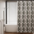 Miniatyrbild 1 av 5: Duschdraperi - Grått duschdraperi med 12 duschdraperikrokar, snabbtorkande modern elegant design polyester 180 x 180 cm
