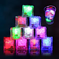 Miniatyrbillede 1 af 5: 12 stk. LED-isterninger til drinks, lysende isterninger, LED-isterninglys, LED-isterninger til badeværelset, farverige lysende LED-isterninger, babybade legetøj, LED