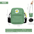 Miniatyrbild 2 av 7: Crossbody-väska för telefon, söt mini-canvas axelväska med dragkedja, mobiltelefonplånboksväskor med dubbelt lager och justerbar rem, förvaring av små föremål Green