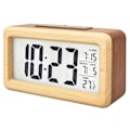 Miniatyrbillede 1 af 5: Træ LCD Digital Display Vækkeur Dato Temperatur Smart Sensor Natlys Batteridrevet Gave
