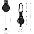 Pikkukuva 2 / 5: 3 kappaletta ID-merkki Jojo Raskaan pidennysavain Retractable Key Roll Key Jojo Avaimenperä 65 cm/25 tuuman teräsvaijerilla, musta