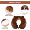 Miniatyrbild 3 av 7: Kudde Cartoon Animal Nackstöd Kudde 30 * 30cm Memory Foam Nackkudde U-formad Elasticitet Barn Resepudde Bärbar U-formad Kudde för H 30*30cm