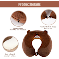 Miniatyrbilde 3 av 7: Pute Cartoon Dyre Nakkestøtte Pute 30 * 30cm Memory Foam Nakkepute U-formet Elastisk Barn Reisepute Bærbar U-formet Pude for H 30*30cm