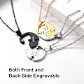 Miniatyrbillede 7 af 7: Puslespil-Halskæde i Rustfrit Stål til 2 Dele, Kat/Livets Træ/Hjerteformet, Tilpasselig, Yin Yang Halskæde Smykke Gave til Style 01 18k Gold PlatedPersonalised Personalized
