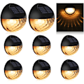 Miniatyrbilde 1 av 7: KMASHI Solcelle Gjerdelys, Solcelle Hagebelysning, Solcelle Utendørslys for Hage, Gjerde, Terrassebruk, Varm Hvit (8-pakning) Black Size2