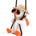 Miniatyrbild 8 av 8: Biltillbehör Gunga Anka Gunga Anka Bil Hängande Prydnad Vacker Gunga Anka Bil Hänge Cool Flygande Anka Med Solglasögon Bil Backspegel White
