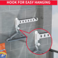 Miniatyrbilde 7 av 8: Veggmonterte kleshengere, sammenleggbare klesstativ for klesvaskeromorganisering med kroker svingarm, klesvaskerom tørkestativ, robust henger White rotation white