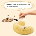 Pikkukuva 2 / 6: Tyyny kissoille | Pehmeä ja pörröinen lemmikin rauhoittava lelu | Catnip-tyyny Catnip-pehmolelu | U-muotoinen tyyny nukkumiseen, lepoon, leikkimiseen (keltainen) yellow