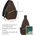 Pikkukuva 3 / 6: Sling-reppu, monikäyttöinen crossbody-olkalaukku, matkustus- ja vaelluspäiväreppu Caramel Brown