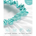 Miniatyrbilde 5 av 7: Hvit dusjhette for kvinner, vanntett gjenbrukbar hårhette for damer og jenter, medium dobbeltlags vaskbar badehette for tykt hår White Medium (Pack of 1)
