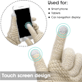 Miniatyrbild 3 av 7: 2 Par Damvinterhandskar Touchscreen-Handskar Varma Fleece-Handskar Fodrade Stickade Handskar Elastisk Manschett Vinter-SMS-Handskar -
