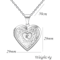 Miniatyrbild 2 av 7: Smycken Brev A-Z Initial Bild Foto Hjärta Medaljong Alfabetet Namn Födelsedag Hänge Halsband för Kvinnor Flickor Rostfritt Stål R