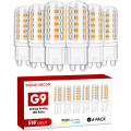 Miniatyrbillede 1 af 8: G9 LED-pære, 5W varm hvid 3000K, ikke-dæmpbar energibesparende pære, 450LM, 50W halogenækvivalent 6-pakning Model 1 Warm White