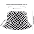 Pikkukuva 5 / 5: Söpö ämpärihattu rannan kalastajanhatut naisille, kääntyvä kaksisuuntainen kulutus Checkered Flag
