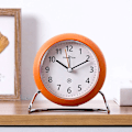 Miniatyrbild 5 av 5: Runda Tysta Väckarklocka Batteridriven Modern Metall Enkel Design Stor Display Grundläggande Sovrums Klocka 1st
