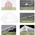 Miniatyrbild 4 av 7: 3-pack matskydd 14 tum pop-up krypterat nät tallrik serveringstält, fint nät paraply för utomhusbruk, fester, picknickar, grillfester, återanvändbara och C White 14 inch