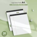 Miniatyrbillede 2 af 5: 3-pak notesblokke A4 linjeret papirblok smal linjering skriveblokke, 30 ark pr. notesblok, hvide legal pads A4 linjeblokke til arbejde/skole/kontor