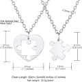 Miniatyrbillede 6 af 7: Rustfrit stål puslespil til 2 stykker puslespil vedhæng halskæde, kat/livets træ/hjerteformet, tilpasselig, yin yang halskæder smykker gave til Style 04 Stainless SteelPersonalised Personalized