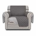 Miniatyrbillede 1 af 3: Sofabetræk, vendbart møbelbeskytter, vandafvisende, sofaschild med elastiske stropper (Enkelt sæde, grå, 1,7*1,66m)