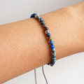 Miniatyrbild 3 av 7: Pärlarmband Justerbart Handgjort Snörarmband Bohème Färgglad Sten Strand Armband för Kvinnor Blue
